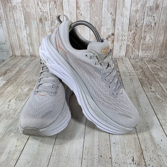 Hoka Bondi 8 Running Shoes Cushioned Comfort Walking Gray Women's 9.5 - Picture 6 of 8